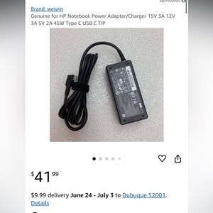 HP Black USB-C Charger